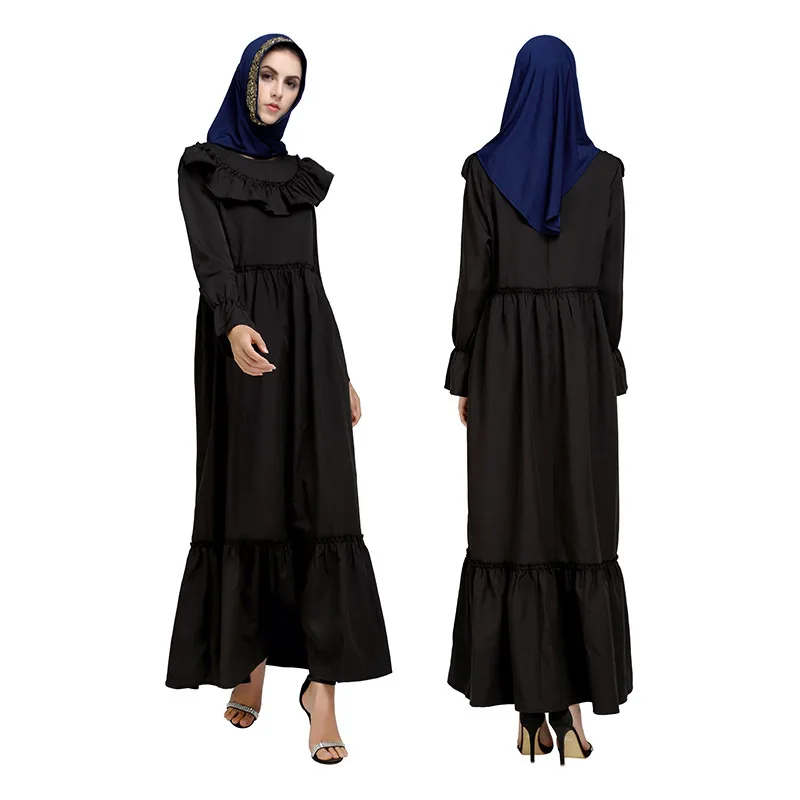 CHAMSGEND Muslim Womens Dress Elegant Ladies Temperament Loose Robes Girls Plus Size Long Sleeve Party Summer Home Dresses L0411 |