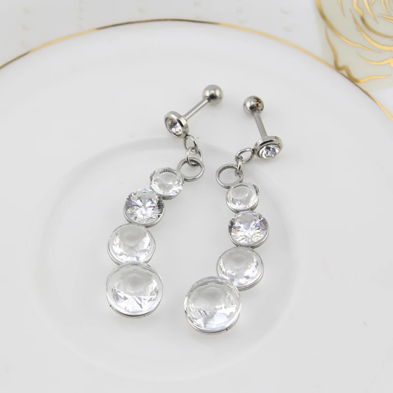 1 пара великолепных чистых ушных хрящей для пирсинга серьги гвоздики из