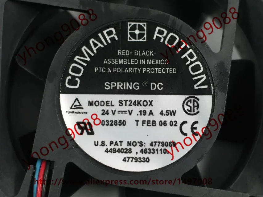 Фото Вентилятор охлаждения сервера COMAIR ROTRON ST24KOX, 24 В постоянного тока, 4,5 Вт, 80x80x32 мм №3