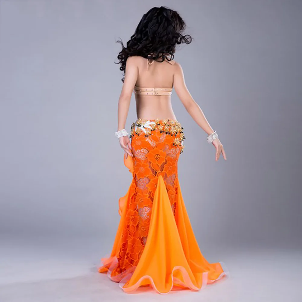 

Good Sale Belly Dance Costume for Girl Yellow Red Blue Suit Hot Sale Children Professional Beauty Belly bra with skirt N6014