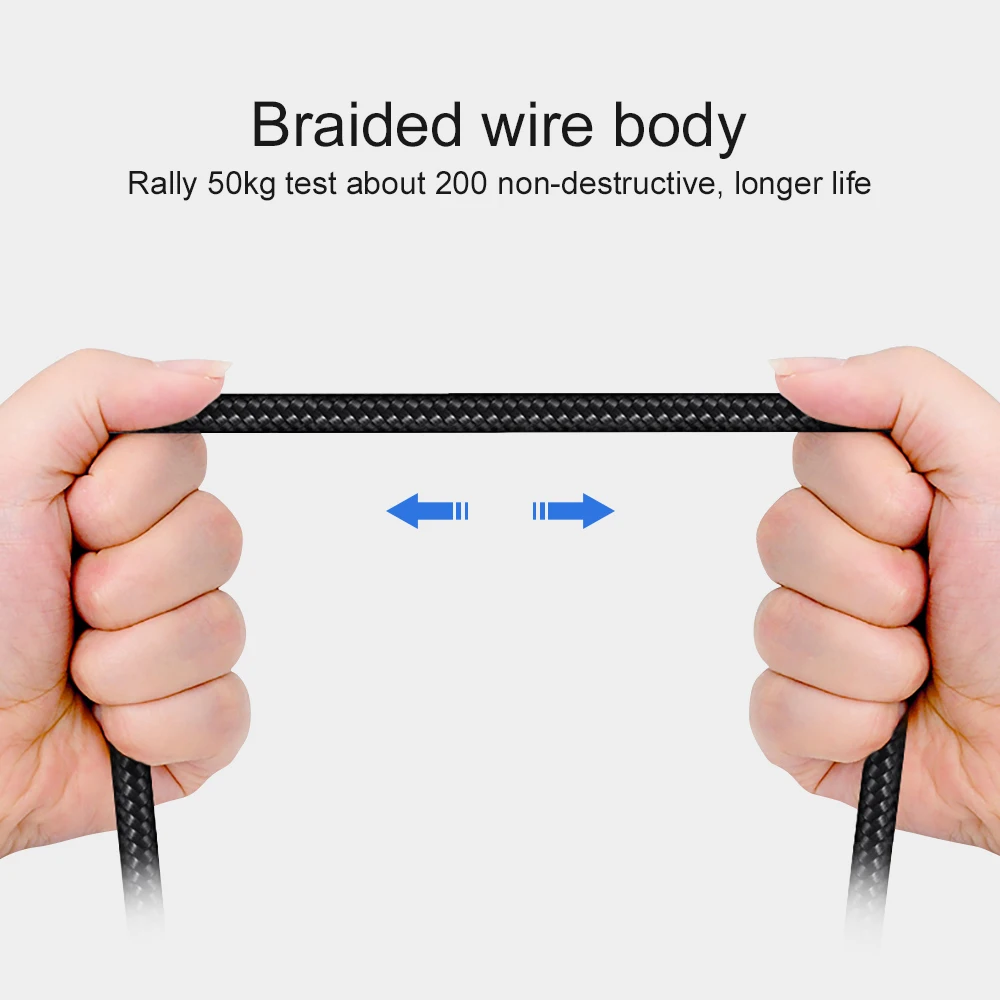 Кабель USB Type C с нейлоновой оплеткой 90 градусов 1 м/2 м/3 м для быстрой зарядки Micro Data