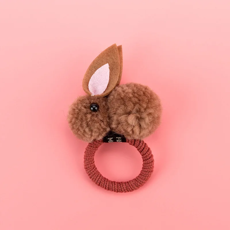 Scrunchie (Bronw) Детские эластичные резинки для волос; Аксессуары для девочек с объемным кроликом; милые заколки для волос для маленьких девочек; детские головные уборы; детская шпилька; резинки для волос для малышей - Цвет: Scrunchie (Bronw)