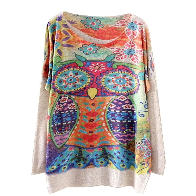 Осень-зима 2016 женский вязаный свитер с длинными рукавами &quotлетучая мышь&quot в