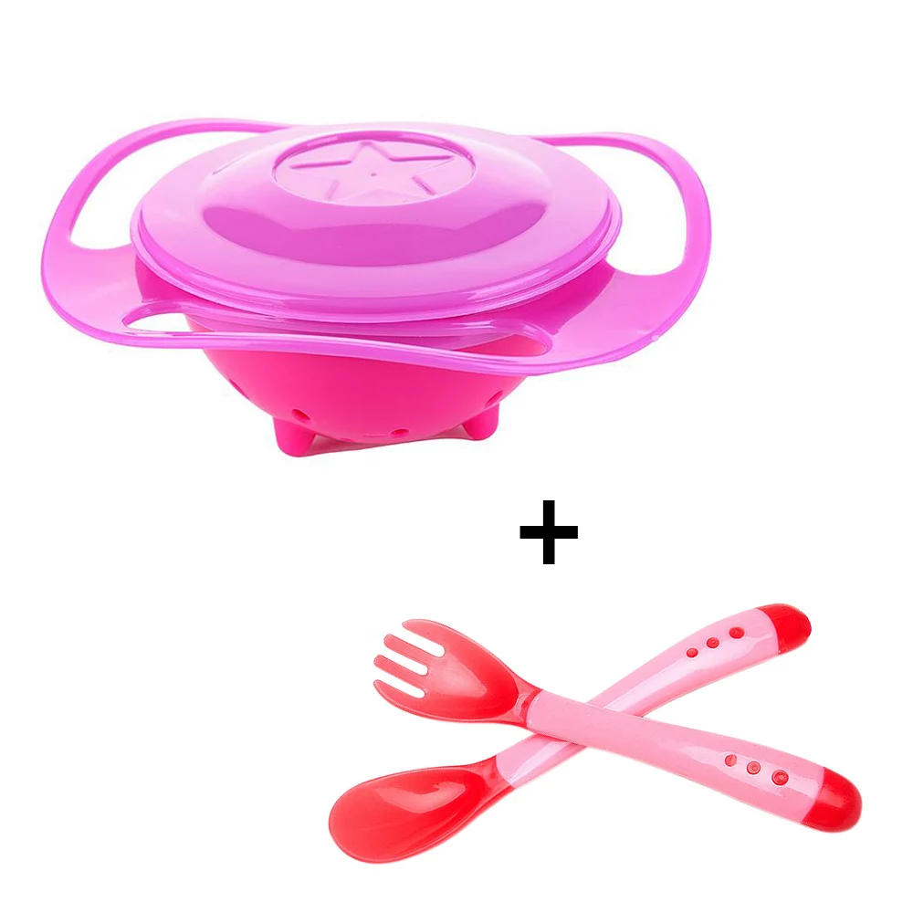 Baby Dishes Sets Детские тарелки, детская посуда, миски для кормления, наборы посуды для малышей, тарелки для детей, контейнеры для детского питания, блюдо, непроливающееся, вращается на 360 градусов - Цвет: Baby Dishes Sets