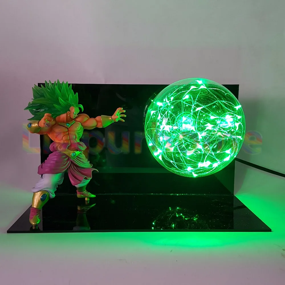 Dragon Ball Z Broly Мощность зеленый светодиодной вспышкой Ночные светильники лампы аниме Dragon Ball супер свет Luces Navidad