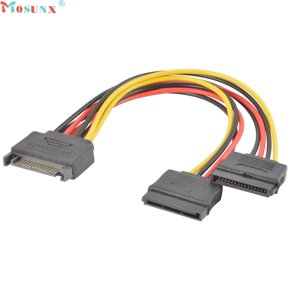 Mosunx Simplestone SATA Power 15-контактный y-сплиттер кабель адаптер папа-мама для жесткого