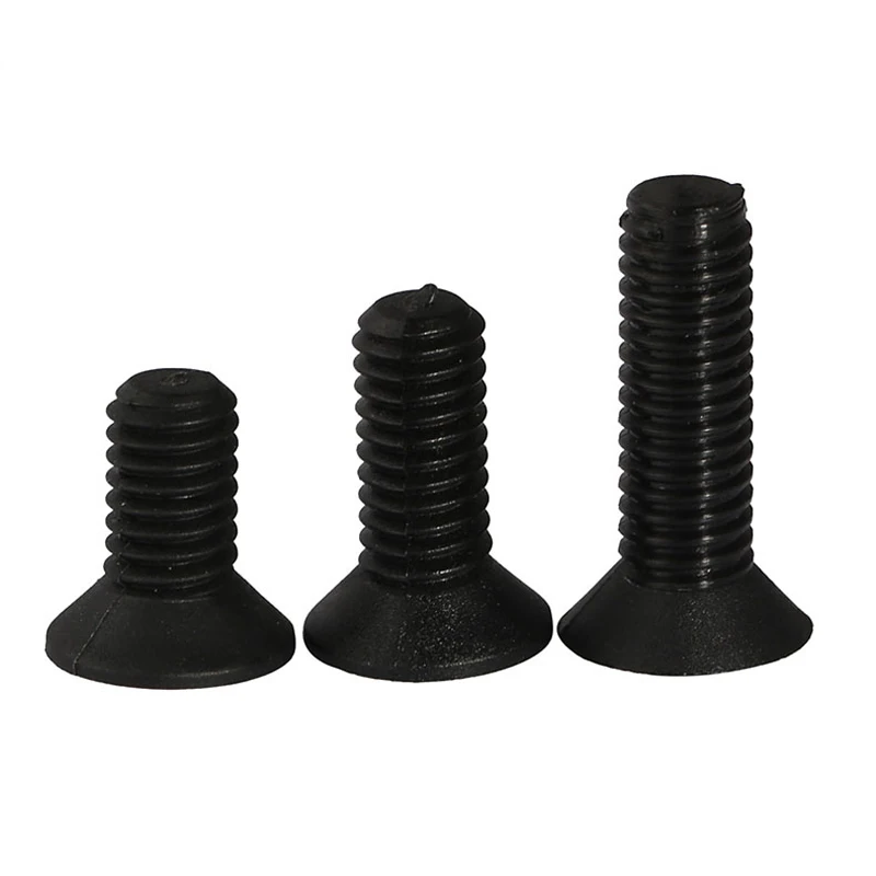 M4 10PCS черные пластиковые винты с потайной головкой изолированные нейлоновые