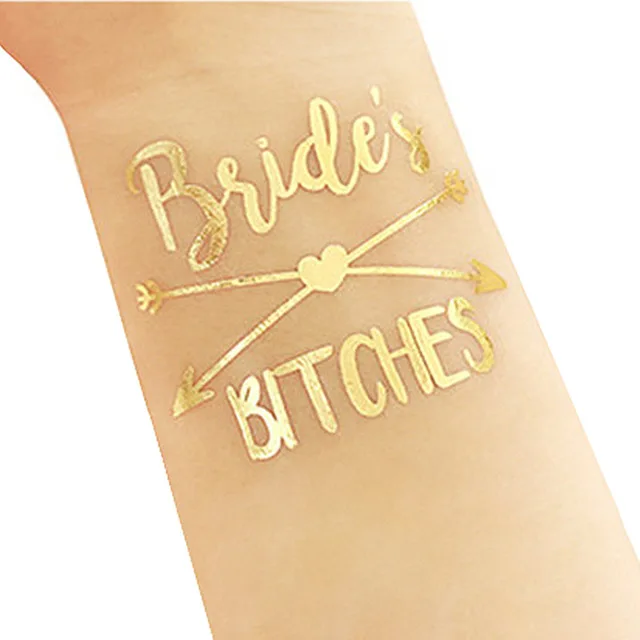 1pc T14 gold Подарок для подружки невесты, временные наклейки для невесты/Искусственные цветы на запястье, свадебные сувениры и подарки для гостей, индивидуальный подарок - Цвет: 1pc T14 gold
