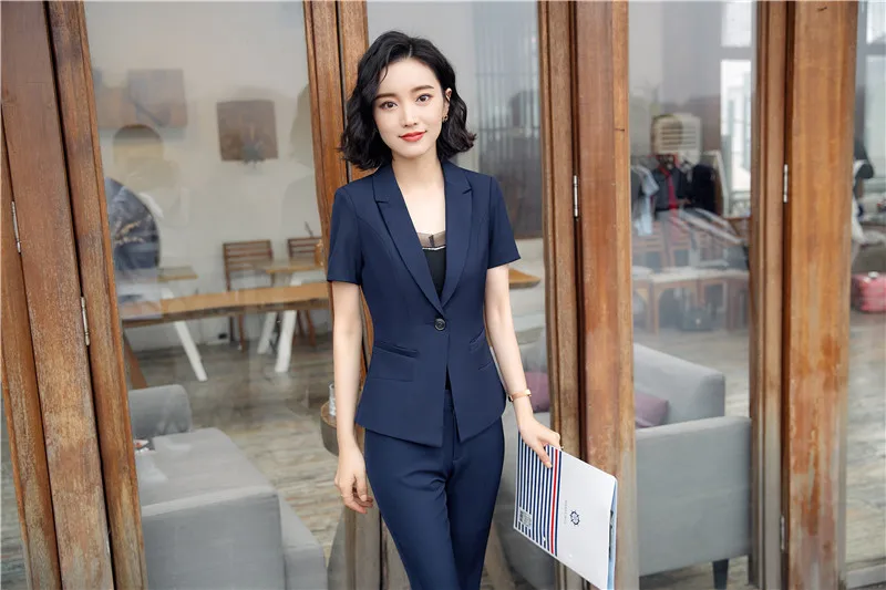 2018 модные темно-синие повседневные блейзеры костюмы с курткой и брюками для