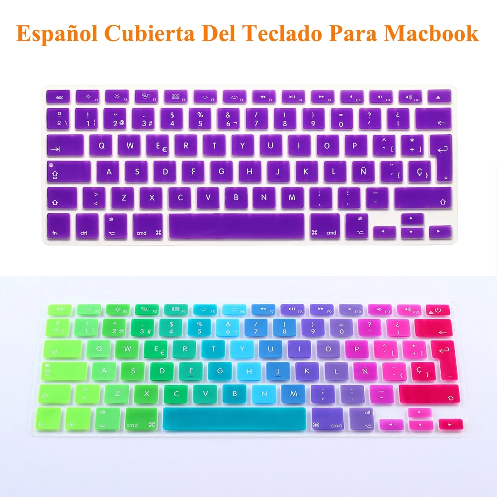 Цветная силиконовая защитная пленка с испанской надписью для Apple Mac MacBook Pro 13 15 17 Air