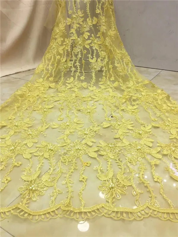 Кружевная ткань для свадебных платьев 2019 с блестками новинка 5 ярдов африканская