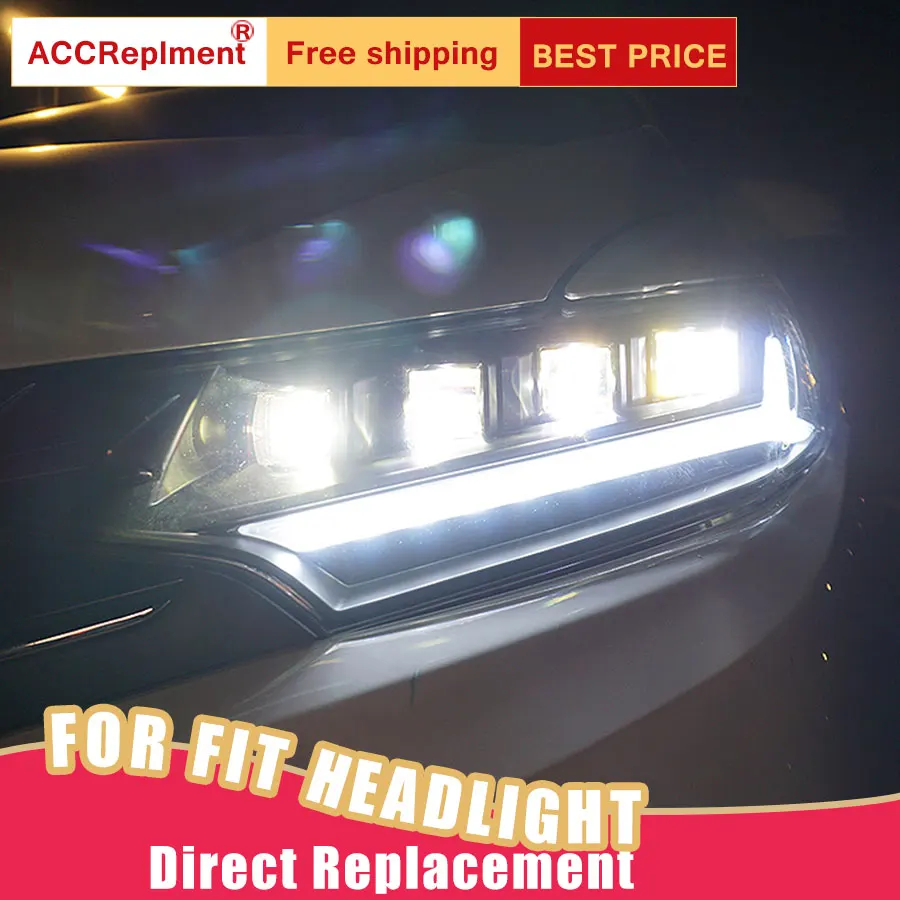 

2Pcs LED Headlights For Honda Fit 2015-2019 led car lights Angel eyes ALL LED KIT Fog lights LED Daytime Running Lights