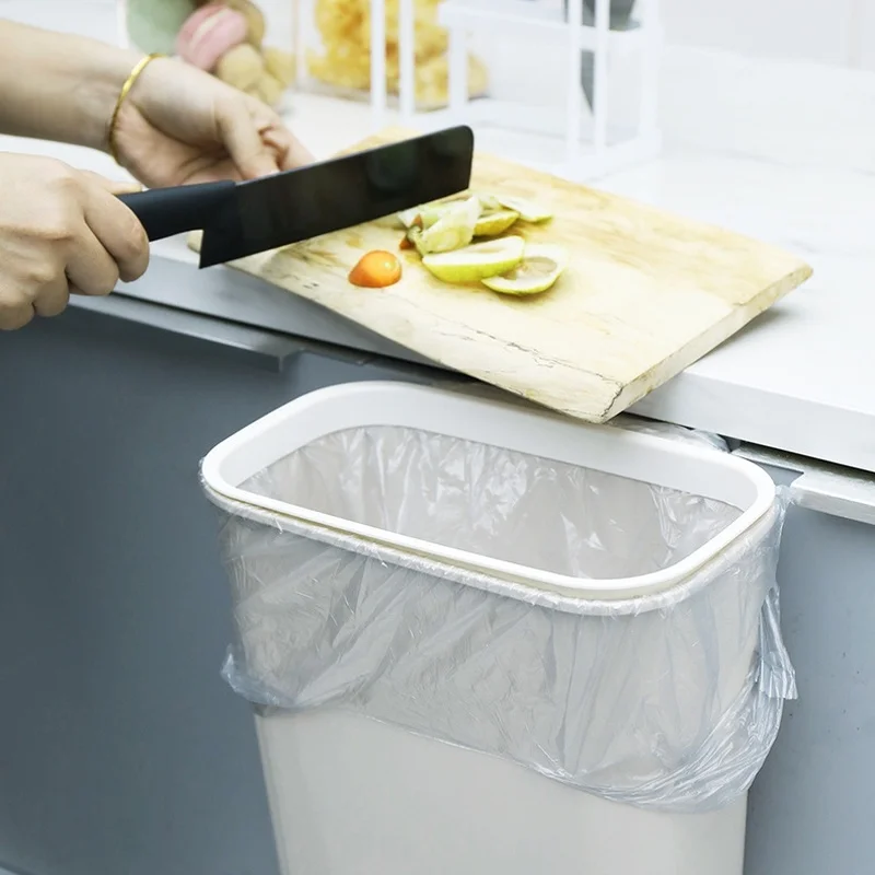 

Kitchen Cabinet Door Hanging Trash Can Classification Plastic Houshold Debris Barrel Without Cover Square Hanging Storage Bucket