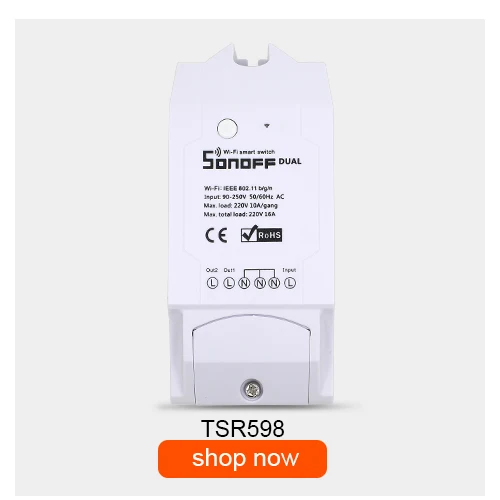 Itead Sonoff Dual 2ch 15A 3500 Вт Wifi умный переключатель, светильник с дистанционным таймером, беспроводное управление 2 бандами, работает с Amazon Alexa Google Home
