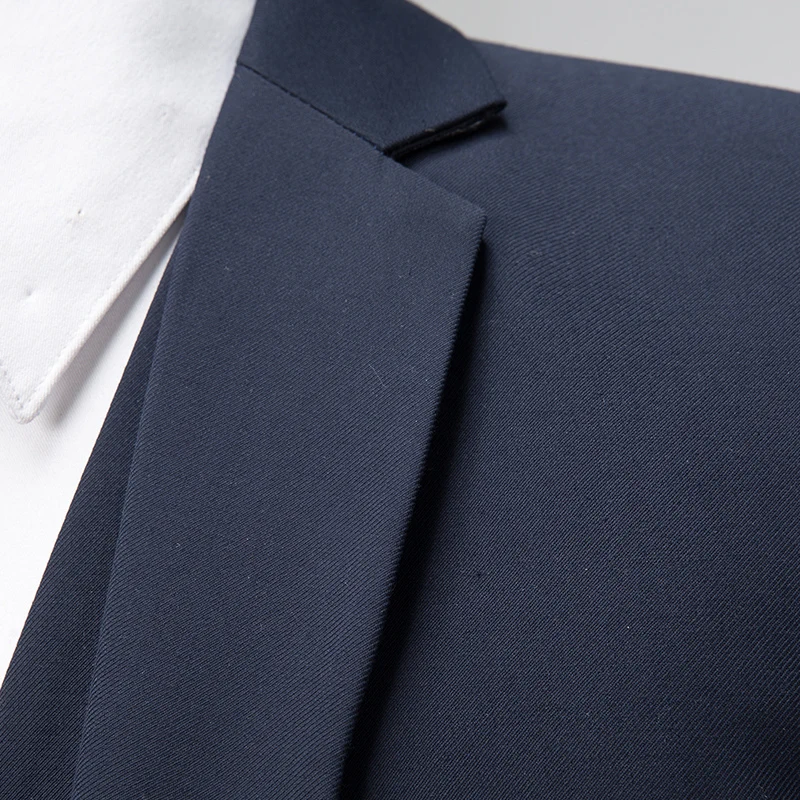 Plus Size Jacket+Pant+Vest Men Suit Brand New Deep Blue Dress Suits For Business Formal Wear Wedding Clothes 2018 | Мужская одежда