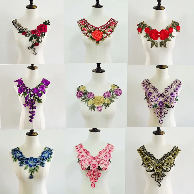 1 шт. бабочка кружева вышивка воротник шея кружевные вставки мотивы аппликация