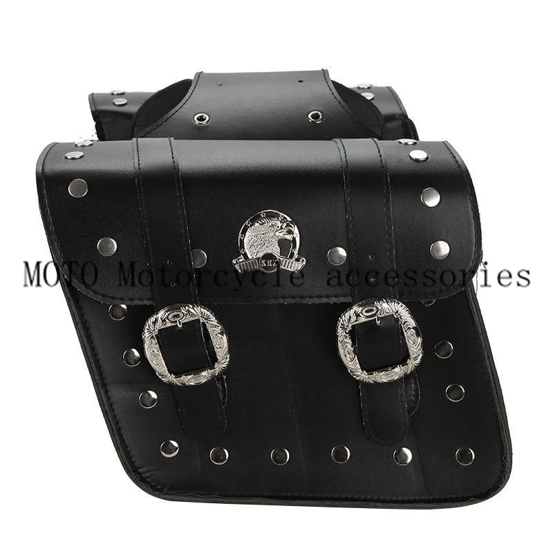 Седло для мотоцикла 2x черный багаж PU кожаные сумки инструментов Harley Cruiser Chopper Cafe