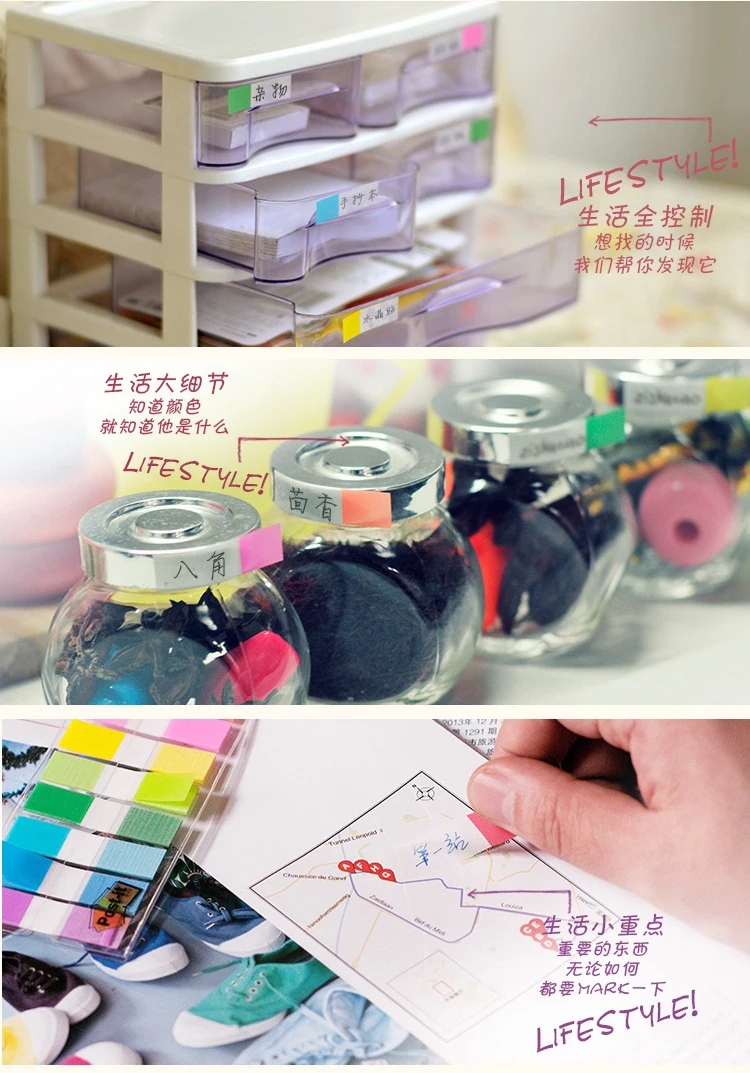 3M Post It Sticky Note 5 цветов* 10 шт. самоклеющиеся страницы флаги записываемый индекс ПВХ прозрачный блокнот для заметок школьные офисные принадлежности 683-5CF