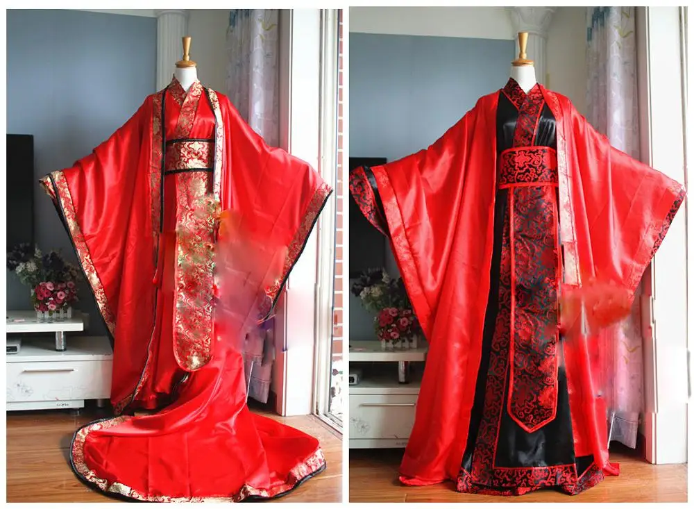 Универсальный Традиционный китайский свадебный Hanfu для невесты и жениха мужской