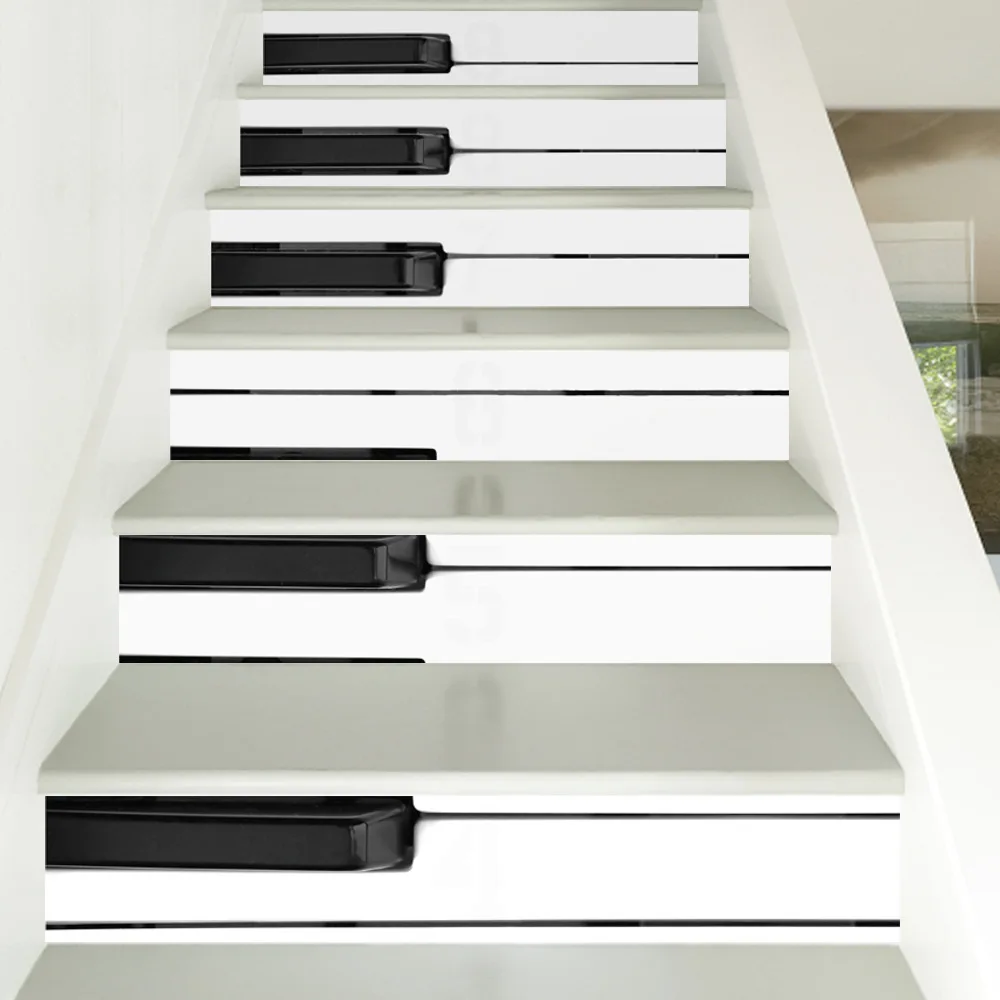 Наклейки для лестницы и пола Colomac 3d 6 шт. водонепроницаемые с рисунком пианино |