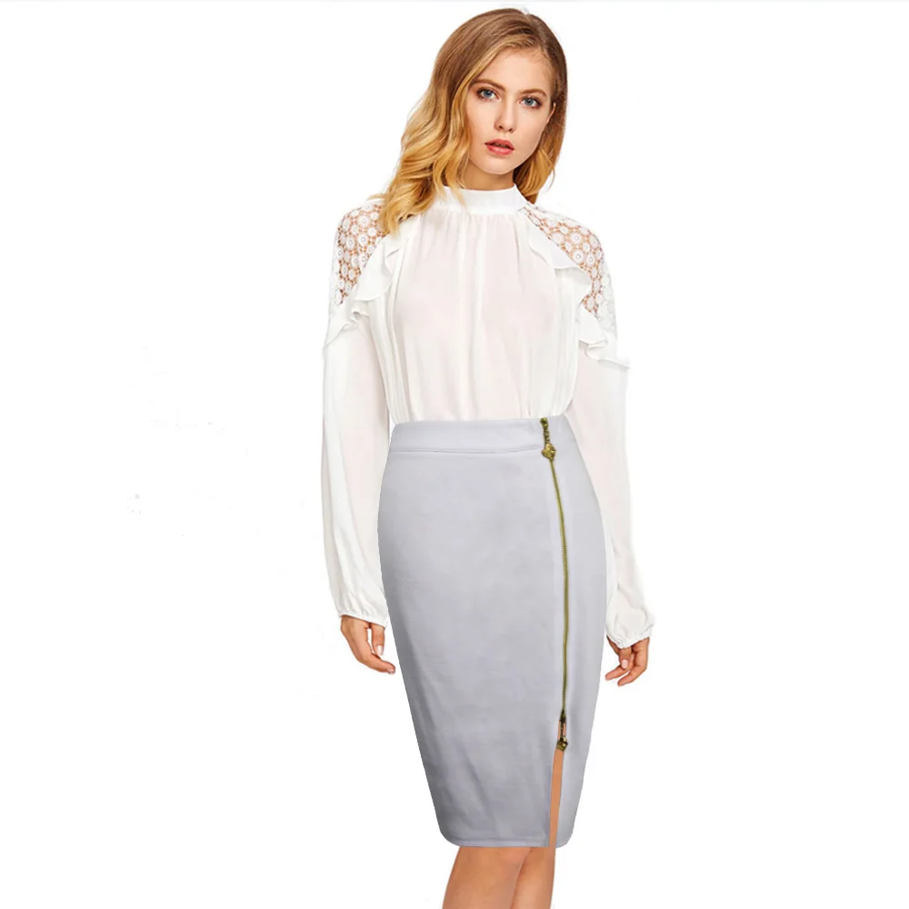 Плюс Размеры Новый модные пикантные Для женщин Bodycon Юбки для Разделение Империя