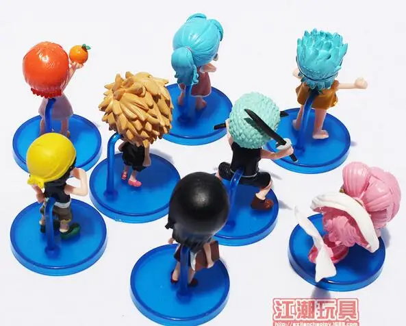 8 шт./компл. Usopp Nefeltari Vivi Nami Robin Franky Мини фигурки героев аниме ПВХ игрушки|figure toy|mini one