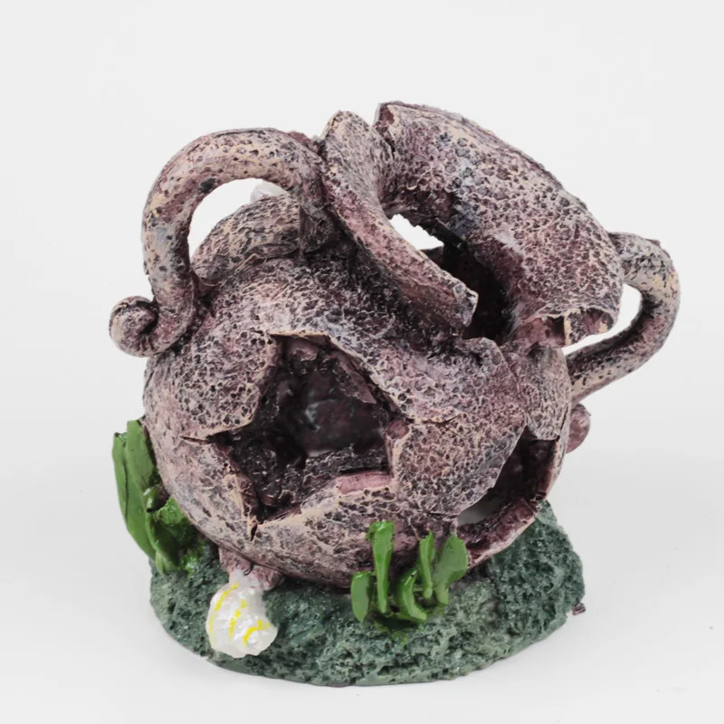 New Mysterious Egyptian Cave Jar With Moss Aquarium Decoration For Cichlid Hiding Fish Tank Artificial Bonsai Vase Ornament | Дом и сад