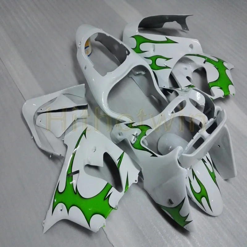 

Мотоциклетный коврик на заказ для Kawasaki Ninja ZX-9R 2000 2001 ZX9R 00-01 Обтекатели для мотоциклов из АБС-пластика с зеленым пламенем