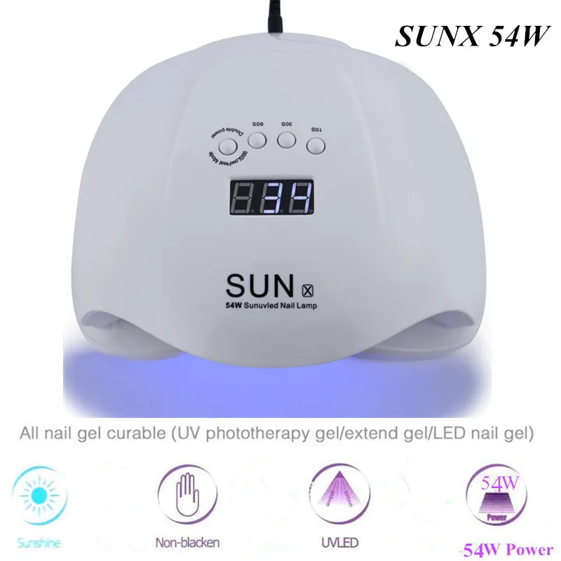 Pro SUNX 54 Вт Сушилка для ногтей УФ светодиодный светильник всех гелей 36 лампа лака
