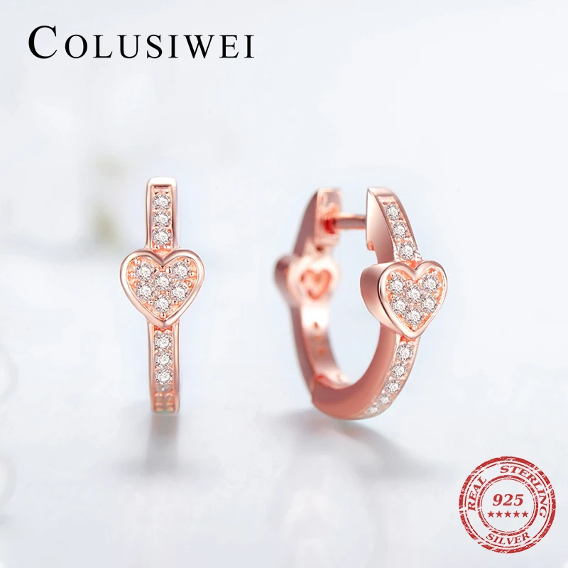 Женские серьги кольца с сердечками свадебные аксессуары из 100% стерлингового