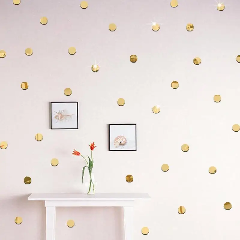 100 шт 2 см украшения дома наклейки круглое акриловое зеркало настенные DIY домашний