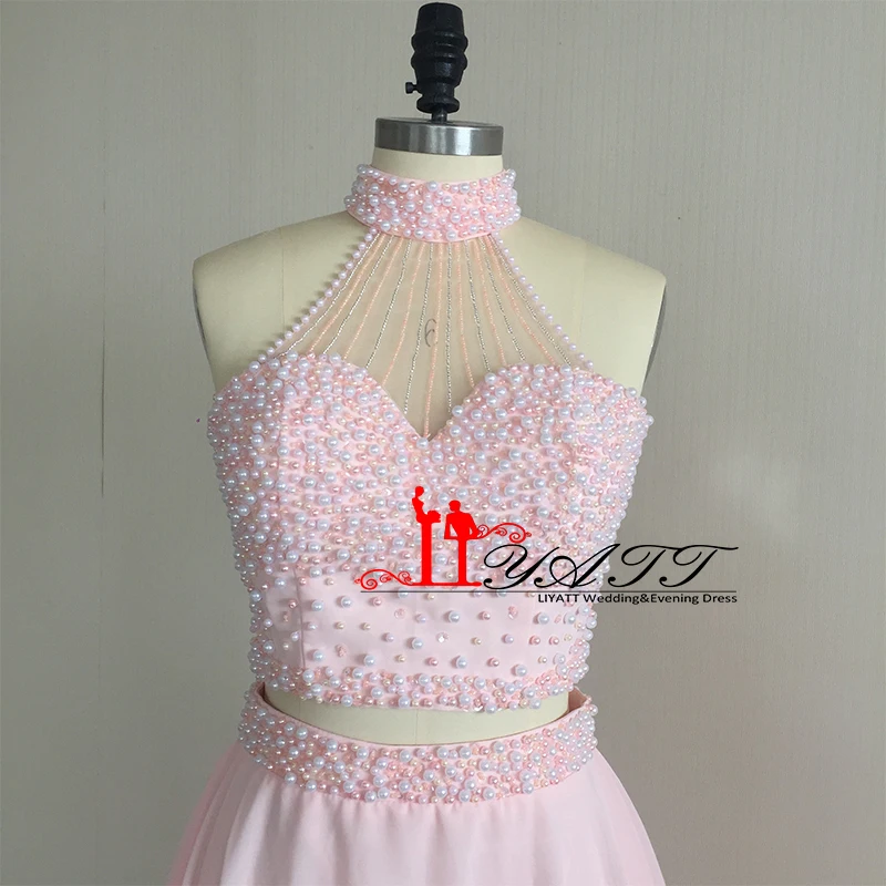 LIYATT настоящая фотография платье для выпускного вечера из двух частей 2016 светло