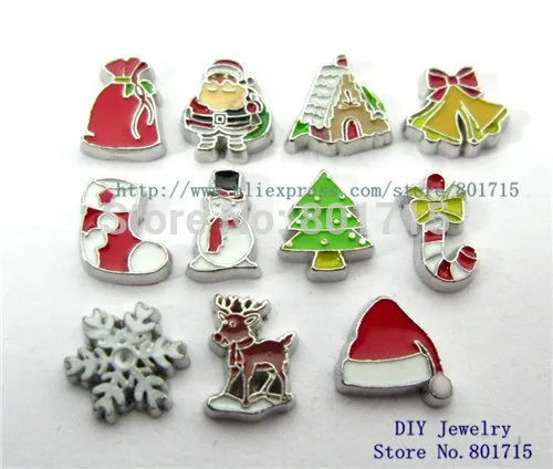 as gift FC321 Christmas series 10pcs zinc alloy DIY floating locket living charms fit for memory | Украшения и аксессуары