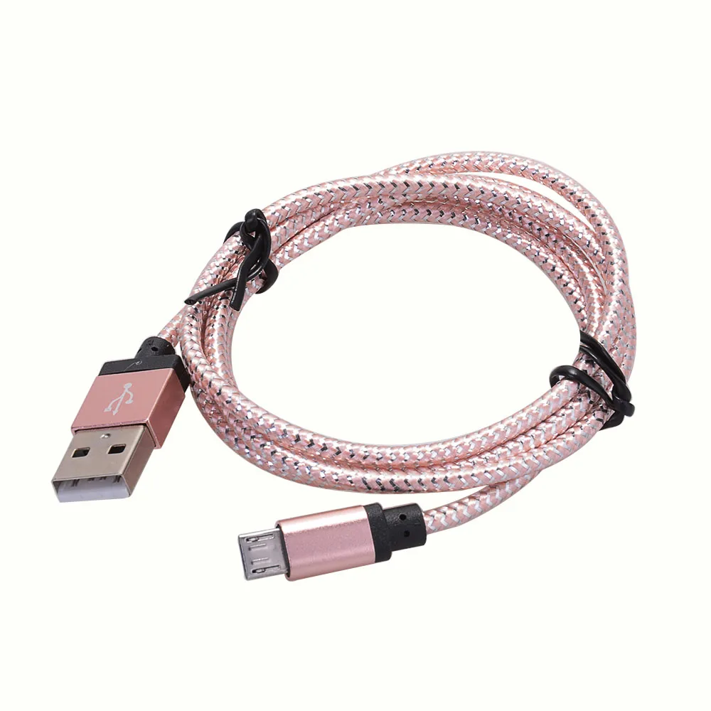 Pink Олаф микро USB кабель 1 м 2 м 3 м Быстрая зарядка нейлон USB синхронизация данных мобильный телефон Android адаптер зарядное устройство кабель для Samsung - Цвет: Pink