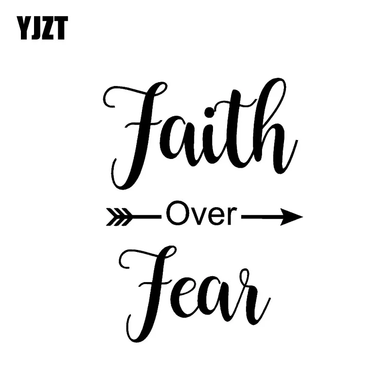 

YJZT, 10 см * 13,2 см, виниловая фотография вера о страхе со стрелкой, цвет черный, серебристый