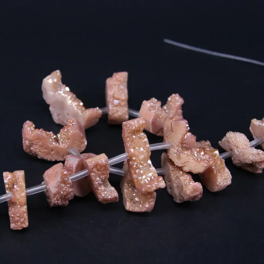 15 5 &quotнитка Шампань Титан натуральный кварцевый дружий геод сверху