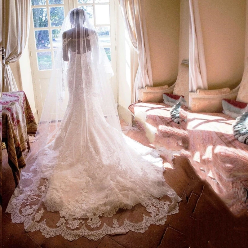 

Vintage Mermaid Wedding Dresses Lace Bridal Gown White Ivory Elegant Long Vestido De Casamento Robe Mariage