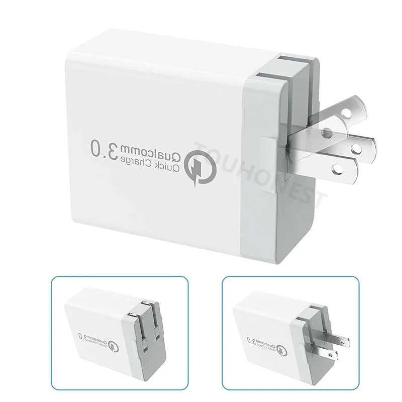 Умное зарядное устройство с 3 USB портами 30 Вт быстрое 0 для iPhone Samsung QC адаптер