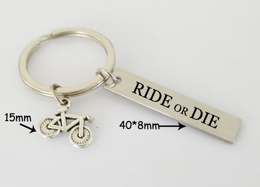 Очаровательный брелок с надписью Ride or Die Bijoux для мотоциклов, автомобилей, велосипедов, женщин и мужчин, Подарочный Брелок для ключей, велосипедная подвеска, брелок для ключей, ювелирное изделие