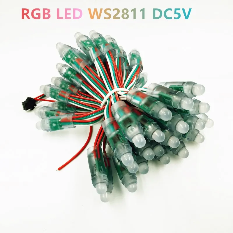 

Пиксельные модули WS2811 светодиодные, 5 в постоянного тока, 12 мм, вход IP67 RGB, цифровые полноцветные светодиодные пиксели + адаптер питания 40 А, 400 шт.