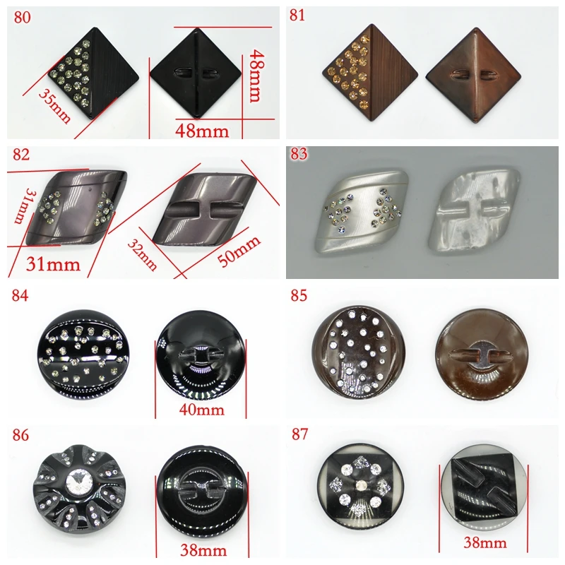 Бесплатная доставка ручных декоративных крупных пуговиц с камнями из искусственной смолы для шитья одежды и аксессуаров кожаных изделий.