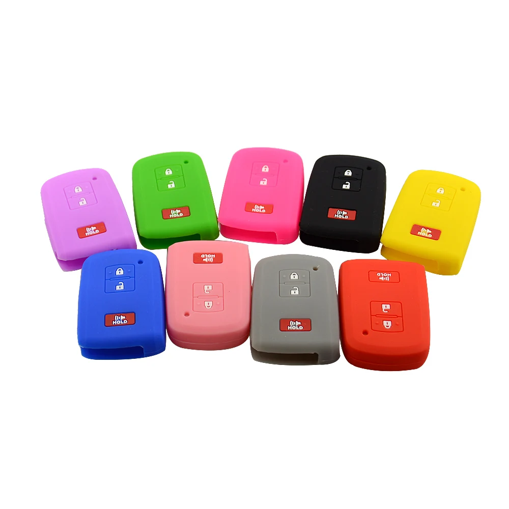 Colorful 3 Buttons Soft Skin Rubber Car Key Case Fob Cover Shell For Toyota Camry RAV4 Avalon Auris Replacement Accessories | Автомобили и