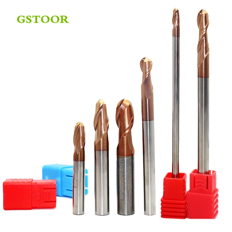 

1PC HRC60 Ball Nose End Mill 2 flutes R10mm Coated CNC Milling Cutting for metal face and slot machining