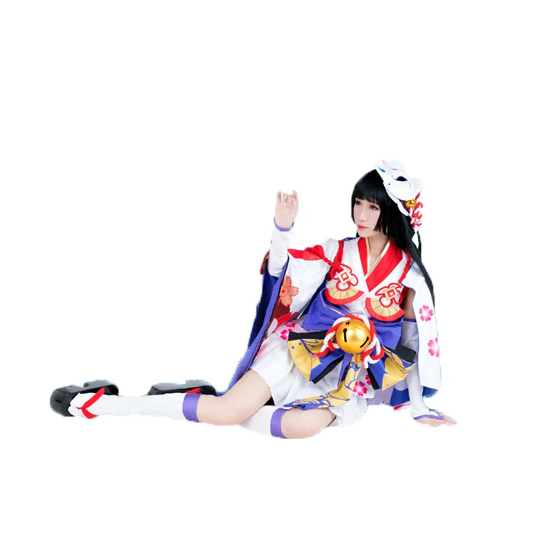 Yuki Onna Косплей Onmyoji японский Снежная Фея идолизированное кимоно костюм для косплея с аксессуарами для волос и носки