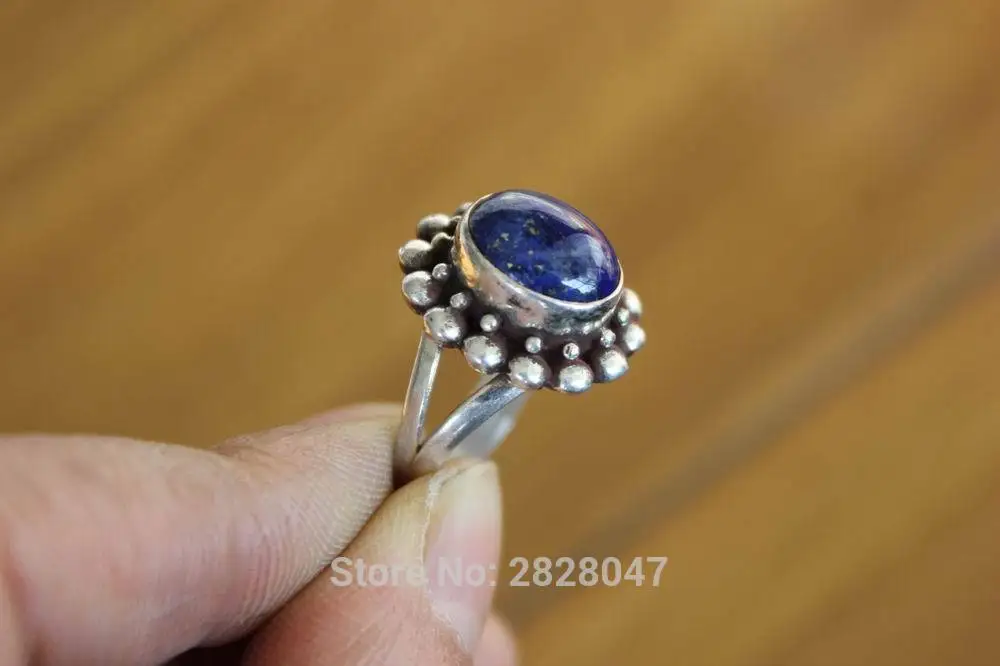Женское Винтажное кольцо SL008 из тибетского серебра 925 пробы с инкрустированным