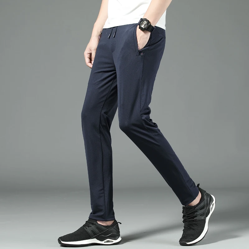 Новые летние тонкие сетчатые штаны мужские летние дышащие спортивные Slim Fit повседневные мужские Беговые тренировочные брюки мужские s брюки