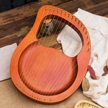 ins Lyre 16 Strings Wooden Lyre Harp Metal Strings Mahogany Solid Wood String Instrument Boy Girl Holiday gifts