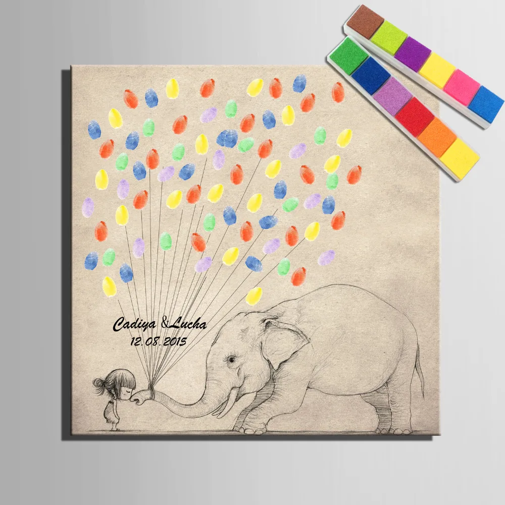 Искусственная Картина на холсте слоны свадебный подарок украшение для свадьбы