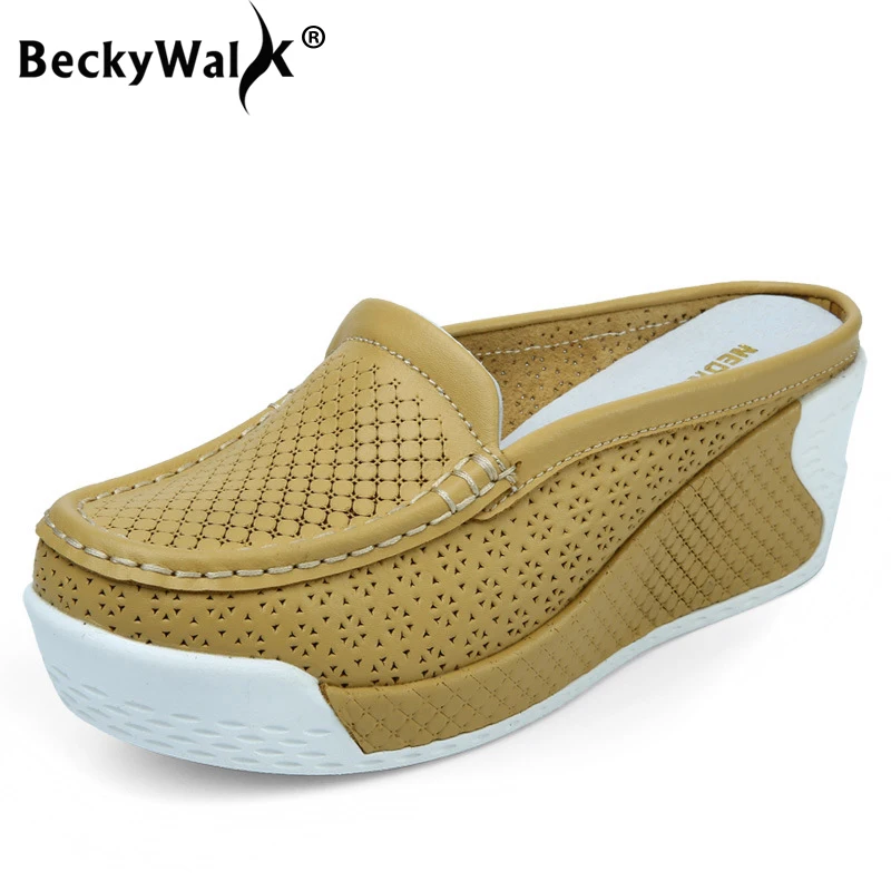 

Summer Shoes Women Sandals Wedges Heels Cutouts Slippers Slip on Sandals Slides Ladies Platform Shoes Women Flip Flops WSH3299