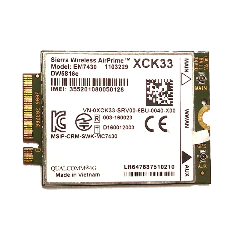 JINYUSHI для EM7430 DW5816e GOBI6000 cat6 300M 4G LTE WWAN DELL Latitude 7280 7285 7290 7389 7390 7480 E7470|Модемы| |